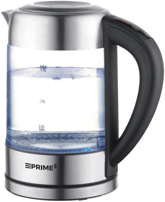 Kettle 1.7l with LED lighting and borosilicate glass body, Prime3 SEK81