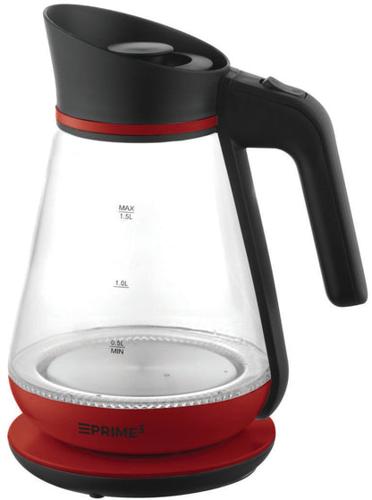 Kettle 1.5l with LED lighting and borosilicate glass body, Prime3 SEK51RD